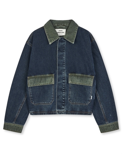 Mads Nørgaard - Double Denim Solar Jakke - Blue/Green Dye